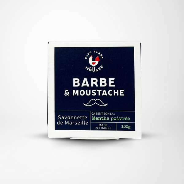 Savon Barbe et Moustache Menthe poivrée - Bleu Blanc Mousse